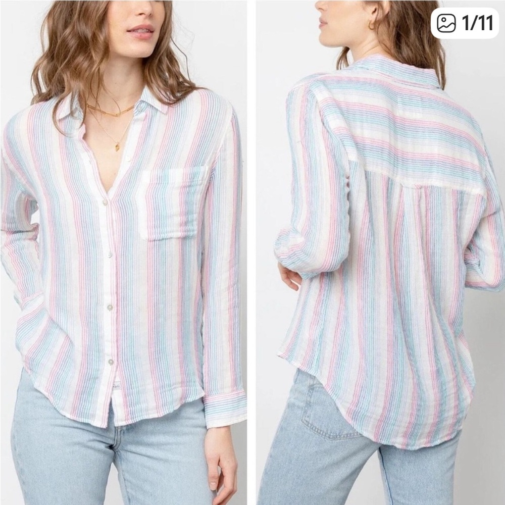 Rails Striped Button-Up Women’s Boho Top